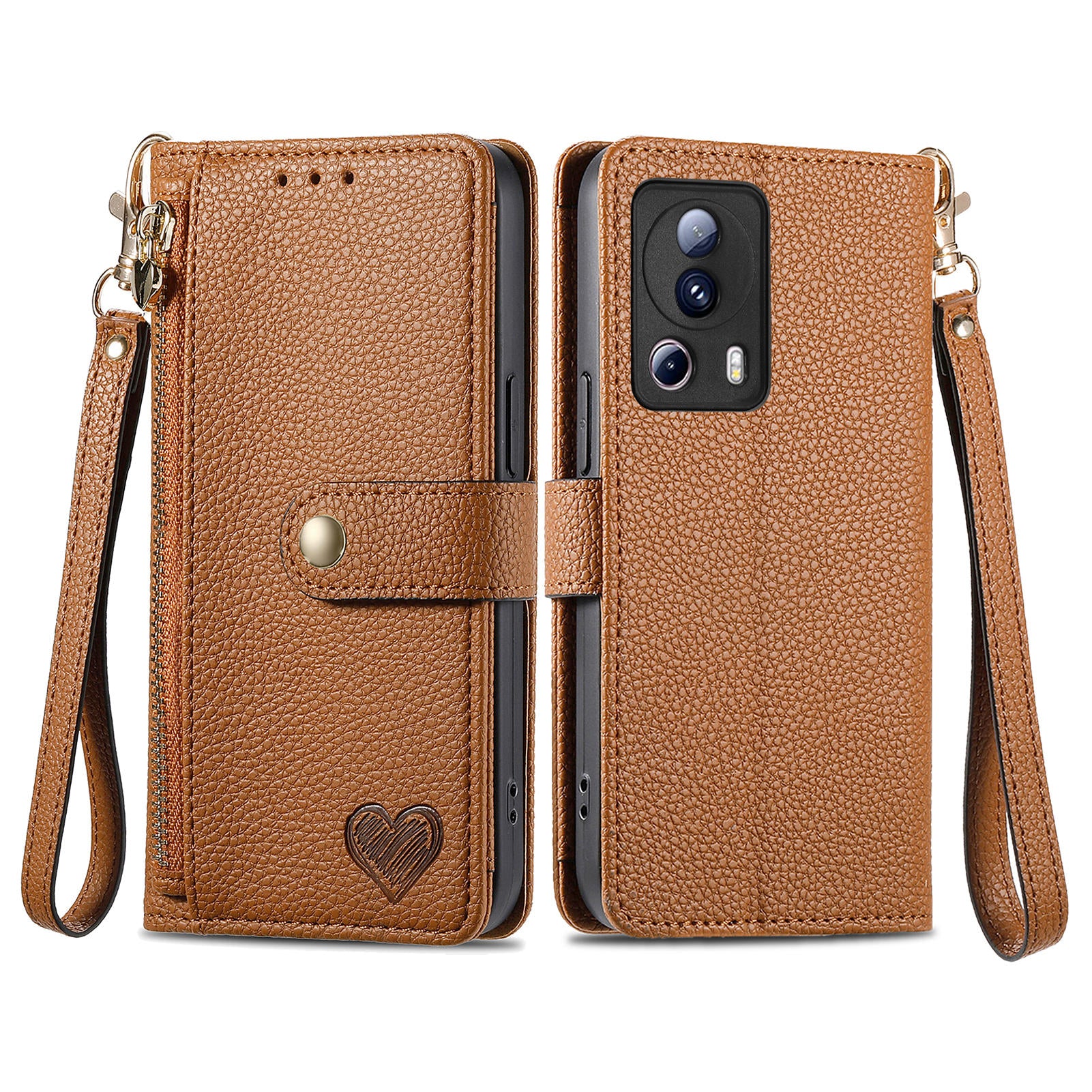 For Xiaomi 13 Lite / Civi 2 5G Case with Wrist Strap RFID Blocking Card Holder Phone Shell For Xiaomi 13 Lite / Civi 2 5G Case with Wrist Strap RFID Blocking Card Holder Phone Shell